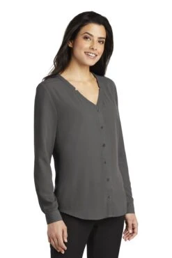 Ladies Long Sleeve Button-Front Blouse 13 Ladies Long Sleeve Button-Front Blouse -Jiffyshirts Sales Store 97618e2db6daff