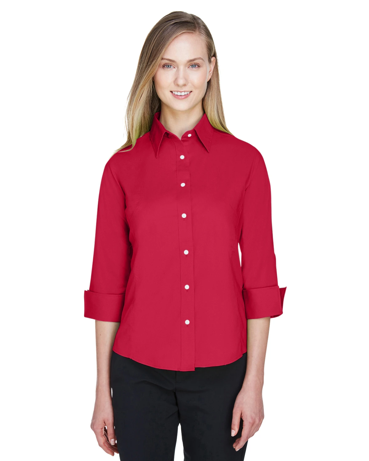 Ladies' Perfect Fit™ 3/4-Sleeve Stretch Poplin Blouse 10 Ladies' Perfect Fit™ 3/4-Sleeve Stretch Poplin Blouse - Image 8