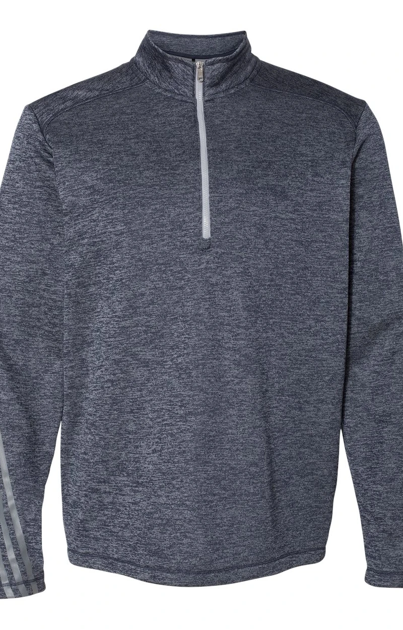 ADIDAS Men's 3-Stripes Heather Quarter-Zip 9 ADIDAS Men's 3-Stripes Heather Quarter-Zip - Image 7