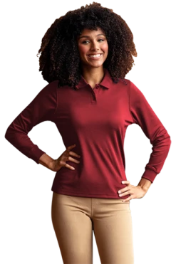 Women's Omega Long Sleeve Solid Mesh Tech Polo -Jiffyshirts Sales Store 9a04ed0f2c4dbb