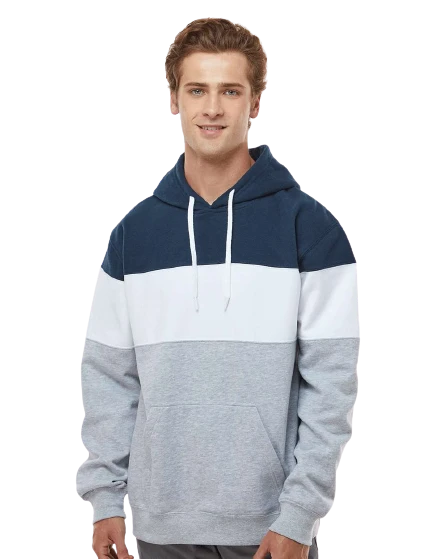 Adult Unisex Varsity Fleece Colorblocked Hooded Sweatshirt 3 Adult Unisex Varsity Fleece Colorblocked Hooded Sweatshirt