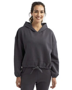 Ladies' Cropped Oversized Hooded Sweatshirt