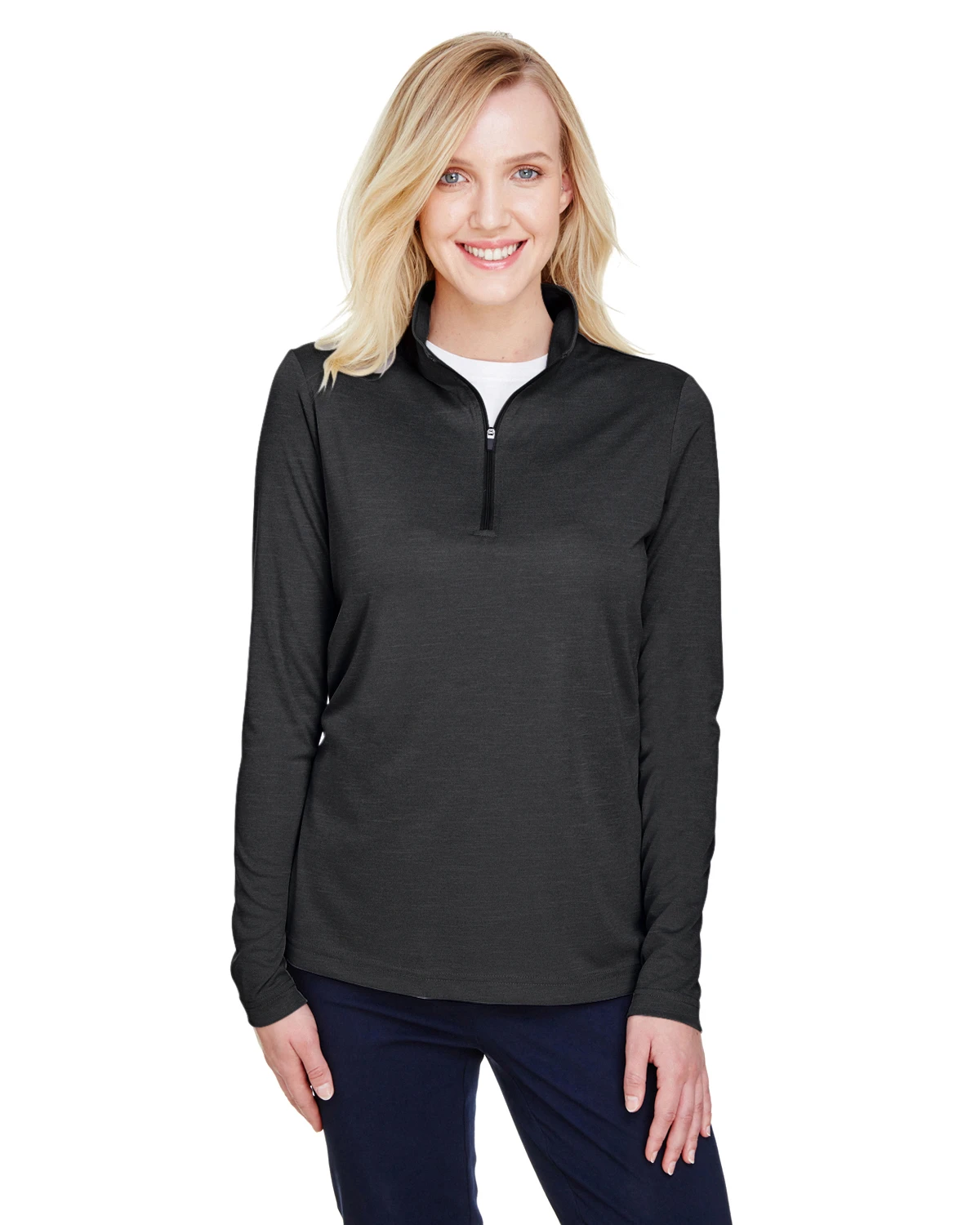 Ladies' Zone Sonic Heather Performance Quarter-Zip 7 Ladies' Zone Sonic Heather Performance Quarter-Zip - Image 5
