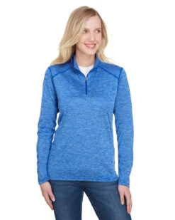 Ladies' Tonal Space-Dye Quarter-Zip