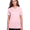 Ladies' CrownLux Performance™ Plaited Tipped V-Neck Polo -Jiffyshirts Sales Store 9b7c069f9d76ce