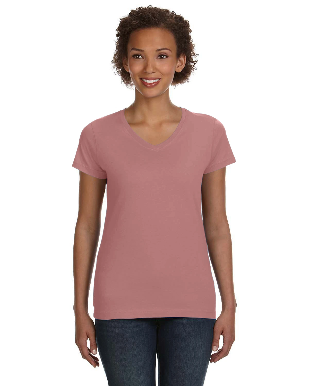 Ladies' V-Neck Fine Jersey T-Shirt 16 Ladies' V-Neck Fine Jersey T-Shirt - Image 14
