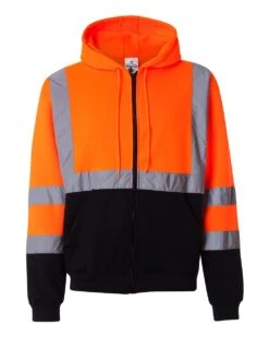 Hi-Vis Full-Zip Hooded Sweatshirt -Jiffyshirts Sales Store 9e52762eda542a