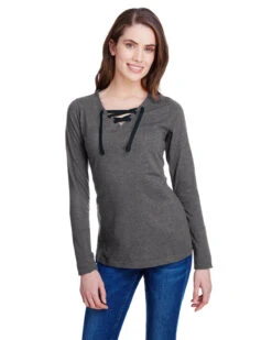 Ladies' Long Sleeve Fine Jersey Lace-Up T-Shirt 18 Ladies' Long Sleeve Fine Jersey Lace-Up T-Shirt -Jiffyshirts Sales Store 9e7257b5fa9c76