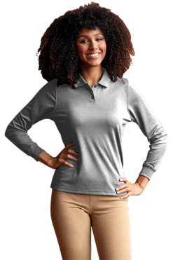 Women's Omega Long Sleeve Solid Mesh Tech Polo -Jiffyshirts Sales Store 9eaa48eed80938