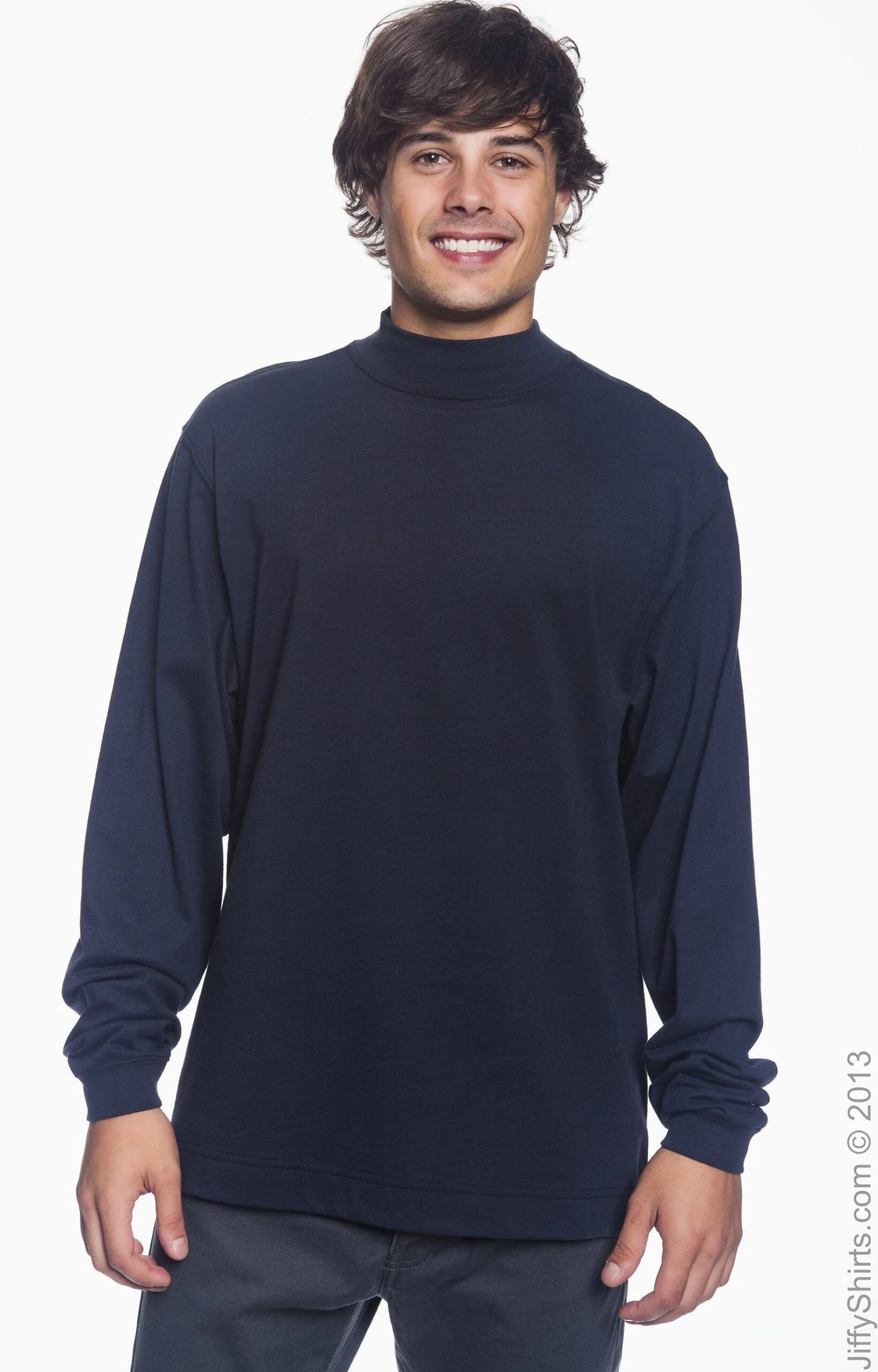 Adult Unisex Sueded Cotton Jersey Mock Turtleneck 3 Adult Unisex Sueded Cotton Jersey Mock Turtleneck