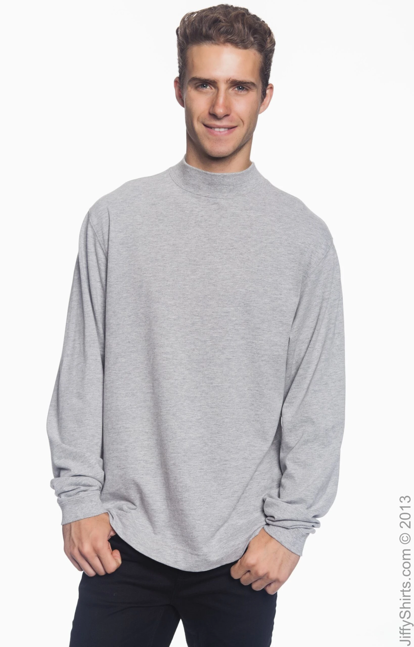 Adult Unisex Sueded Cotton Jersey Mock Turtleneck 9 Adult Unisex Sueded Cotton Jersey Mock Turtleneck - Image 7