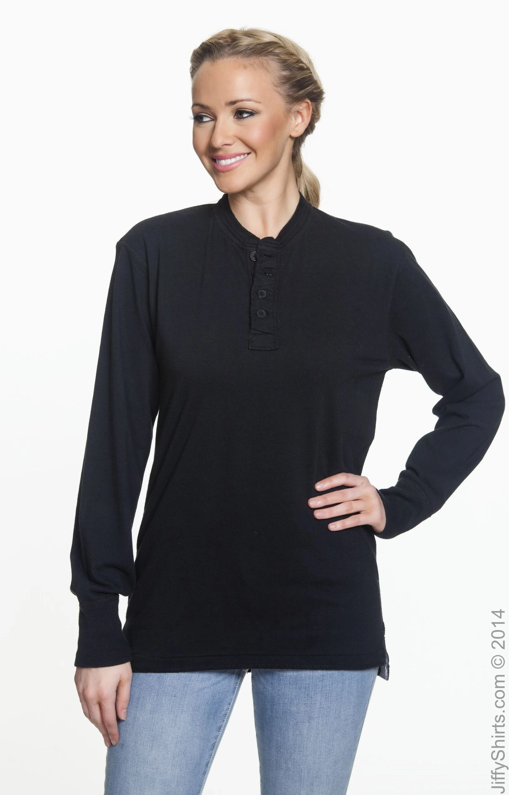 Unisex Vintage Brushed Jersey Henley 4 Unisex Vintage Brushed Jersey Henley - Image 2