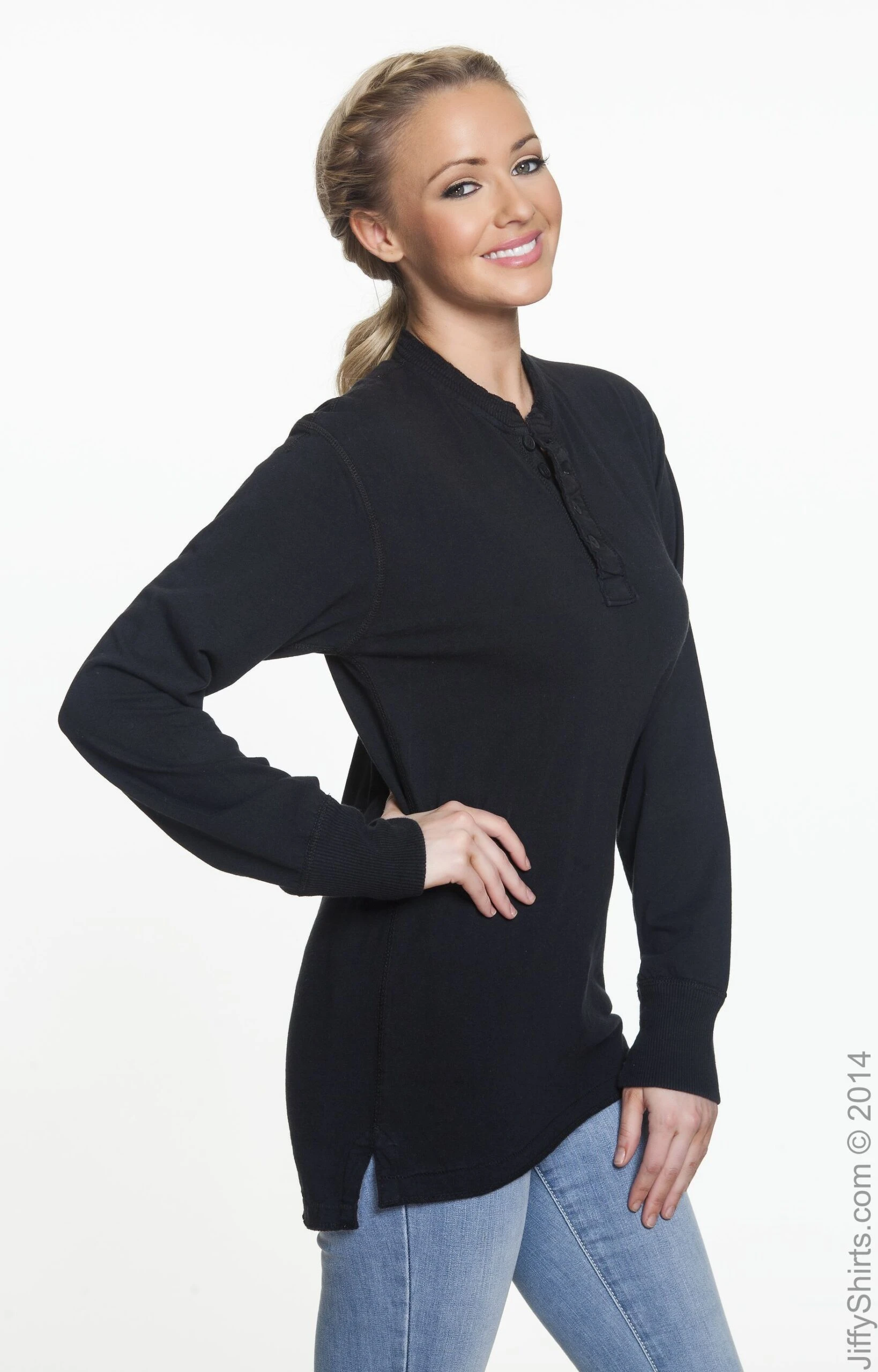 Unisex Vintage Brushed Jersey Henley 6 Unisex Vintage Brushed Jersey Henley - Image 4