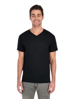 FRUIT OF THE LOOM Adult 5 Oz. HD Cotton™ V-Neck T-Shirt 15 FRUIT OF THE LOOM Adult 5 Oz. HD Cotton™ V-Neck T-Shirt -Jiffyshirts Sales Store JPG 39VR Black FRONT 0445 1680004736