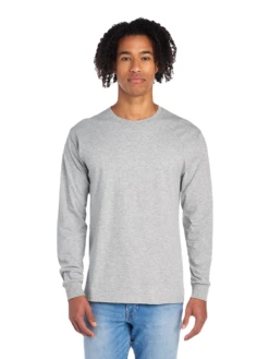 FRUIT OF THE LOOM Adult Unisex 5 Oz. HD Cotton™ Long-Sleeve T-Shirt -Jiffyshirts Sales Store JPG 4930R Athletic Heather FRONT 8370 1680004736