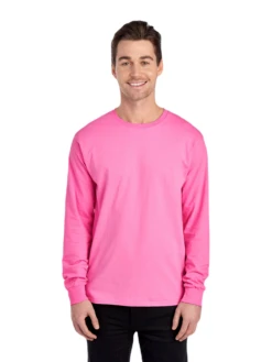 FRUIT OF THE LOOM Adult Unisex 5 Oz. HD Cotton™ Long-Sleeve T-Shirt -Jiffyshirts Sales Store JPG 4930R Azalea FRONT 0647 1680004736