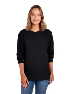 FRUIT OF THE LOOM Adult Unisex 5 Oz. HD Cotton™ Long-Sleeve T-Shirt -Jiffyshirts Sales Store JPG 4930R Black FRONT 0369 1680004736