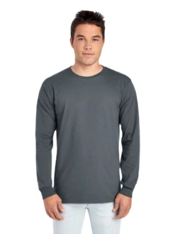 FRUIT OF THE LOOM Adult Unisex 5 Oz. HD Cotton™ Long-Sleeve T-Shirt -Jiffyshirts Sales Store JPG 4930R Charcoal Grey FRONT 0067 1680004736