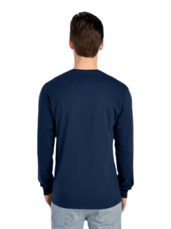 FRUIT OF THE LOOM Adult Unisex 5 Oz. HD Cotton™ Long-Sleeve T-Shirt -Jiffyshirts Sales Store JPG 4930R Jnavy BACK 0372 1680004736