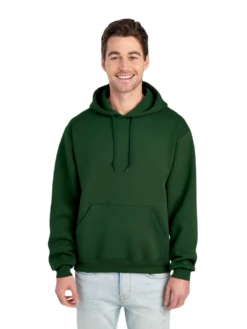 FRUIT OF THE LOOM Adult Unisex 12 Oz. Supercotton™ Pullover Hood -Jiffyshirts Sales Store JPG 82130R Forest Green FRONT 0082 1680004736