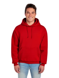FRUIT OF THE LOOM Adult Unisex 12 Oz. Supercotton™ Pullover Hood -Jiffyshirts Sales Store JPG 82130R True Red FRONT 0917 1680004736