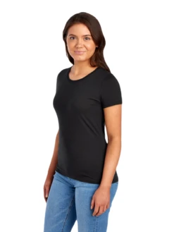 FRUIT OF THE LOOM Ladies' 5 Oz., HD Cotton™ T-Shirt 23 FRUIT OF THE LOOM Ladies' 5 Oz., HD Cotton™ T-Shirt -Jiffyshirts Sales Store JPG L3930R Black 3QTR 0183 1680004736