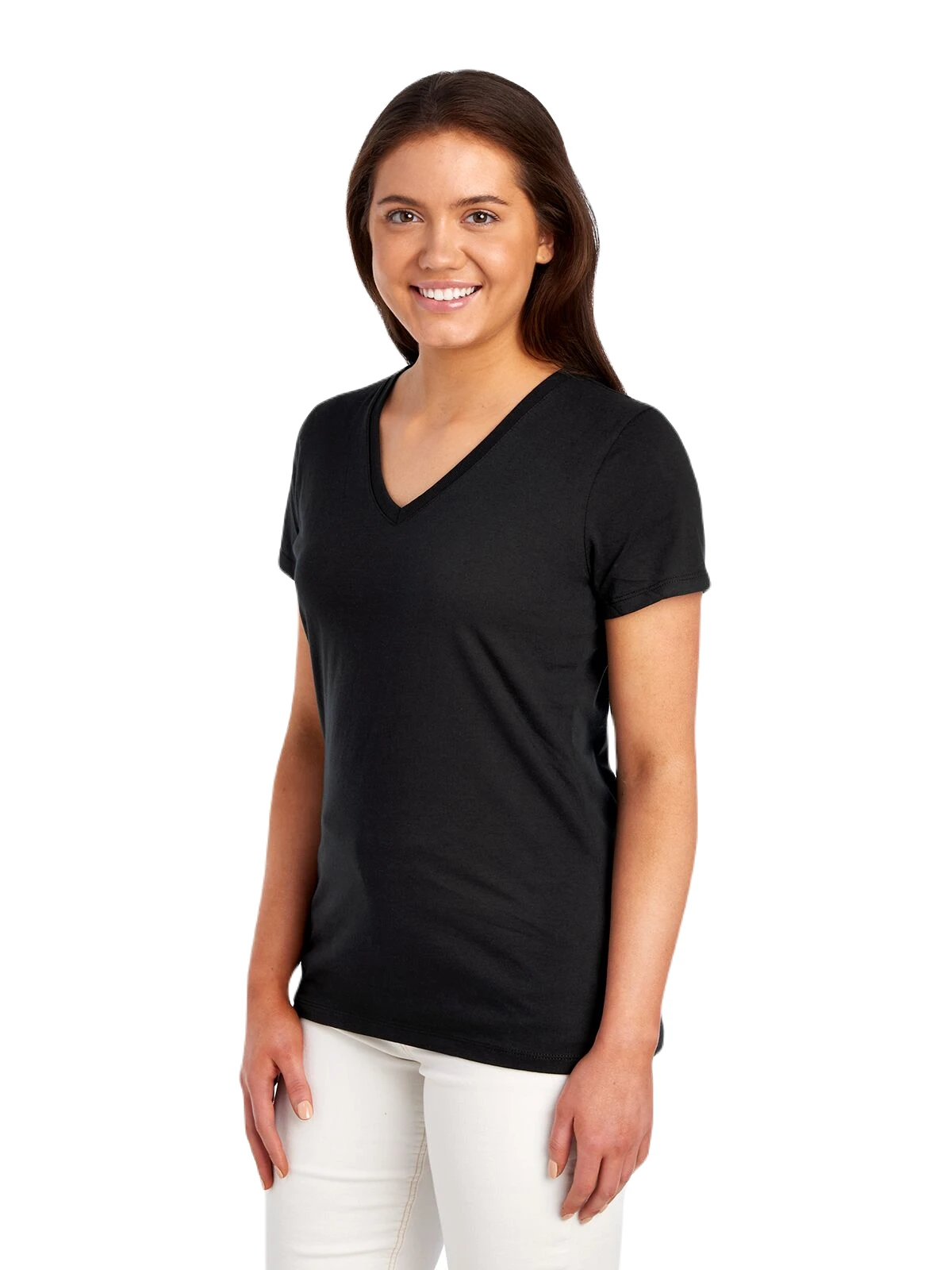 FRUIT OF THE LOOM Ladies' 5 Oz. HD Cotton™ V-Neck T-Shirt 4 FRUIT OF THE LOOM Ladies' 5 Oz. HD Cotton™ V-Neck T-Shirt - Image 2