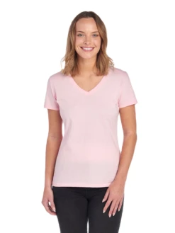 FRUIT OF THE LOOM Ladies' 5 Oz. HD Cotton™ V-Neck T-Shirt 22 FRUIT OF THE LOOM Ladies' 5 Oz. HD Cotton™ V-Neck T-Shirt -Jiffyshirts Sales Store JPG L39VR Classic Pink FRONT 8610 1680004736