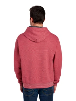 FRUIT OF THE LOOM Adult Unisex 7.2 Oz. Sofspun® Striped Hooded Sweatshirt -Jiffyshirts Sales Store JPG SF77R Firebrick Stripe BACK 4070 1680004736