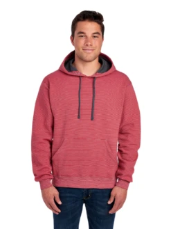 FRUIT OF THE LOOM Adult Unisex 7.2 Oz. Sofspun® Striped Hooded Sweatshirt