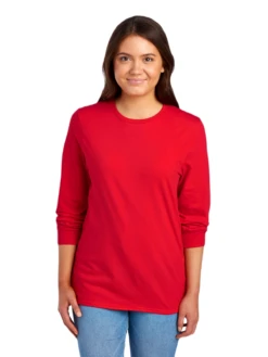 FRUIT OF THE LOOM Adult Unisex 4.7 Oz. Sofspun® Jersey Long-Sleeve T-Shirt -Jiffyshirts Sales Store JPG SFLR Fiery Red FRONT 0291 1680004736