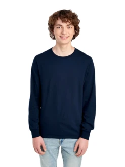 FRUIT OF THE LOOM Adult Unisex 4.7 Oz. Sofspun® Jersey Long-Sleeve T-Shirt -Jiffyshirts Sales Store JPG SFLR Jnavy FRONT 0109 1680004736