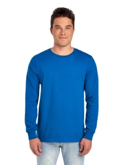FRUIT OF THE LOOM Adult Unisex 4.7 Oz. Sofspun® Jersey Long-Sleeve T-Shirt -Jiffyshirts Sales Store JPG SFLR Royal FRONT 0750 1680004736