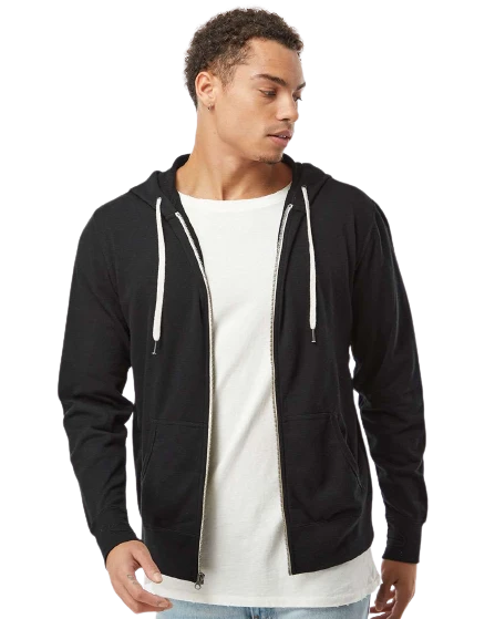 Unisex Heathered French Terry Full-Zip Hooded Sweatshirt 9 Unisex Heathered French Terry Full-Zip Hooded Sweatshirt - Image 7