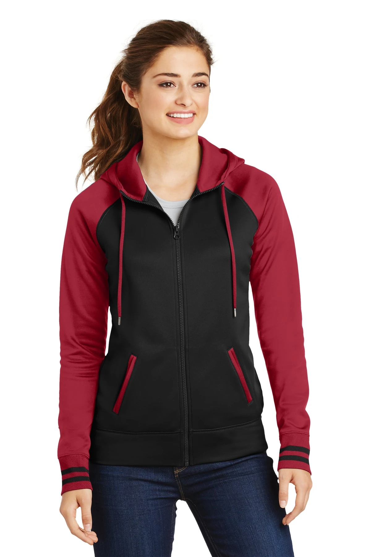 Ladies Sport-Wick Varsity Fleece Full-Zip Hooded Jacket 10 Ladies Sport-Wick Varsity Fleece Full-Zip Hooded Jacket - Image 8