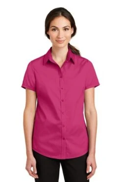 Ladies Short Sleeve SuperPro Twill Shirt 22 Ladies Short Sleeve SuperPro Twill Shirt -Jiffyshirts Sales Store a10a12874ffe81