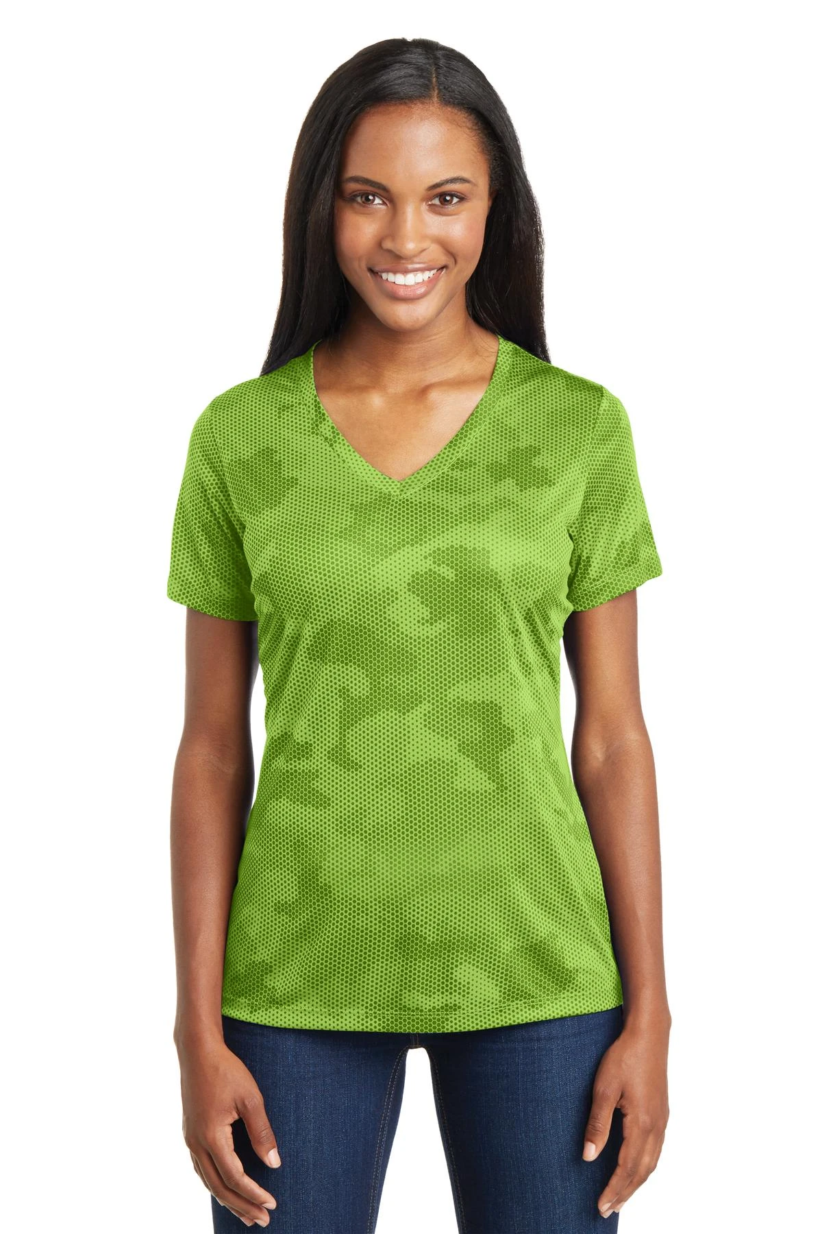 Ladies CamoHex V-Neck Tee 3 Ladies CamoHex V-Neck Tee