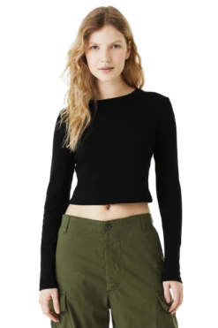 Ladies' Micro Ribbed Long Sleeve Baby Tee -Jiffyshirts Sales Store a5e1609915f222