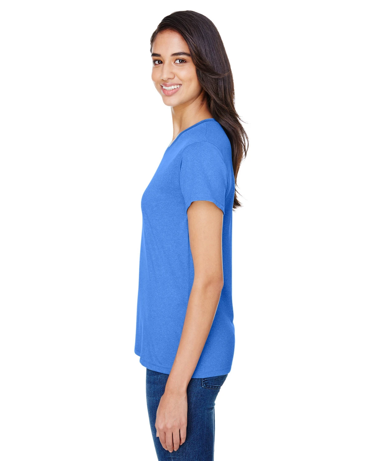 Ladies' Topflight Heather V-Neck T-Shirt 4 Ladies' Topflight Heather V-Neck T-Shirt - Image 2