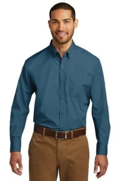 Men's Long Sleeve Carefree Poplin Shirt -Jiffyshirts Sales Store a69ec15eccfbd7