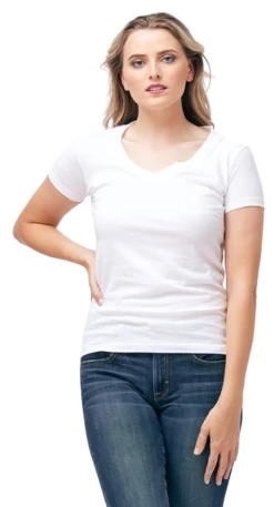 Ladies' Slim Fit Fine Jersey V-Neck -Jiffyshirts Sales Store a6c299f701f8b2