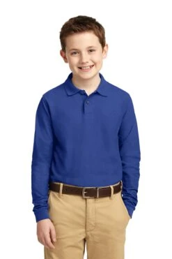Youth Unisex Long Sleeve Silk Touch Polo -Jiffyshirts Sales Store a729b043cd79fa