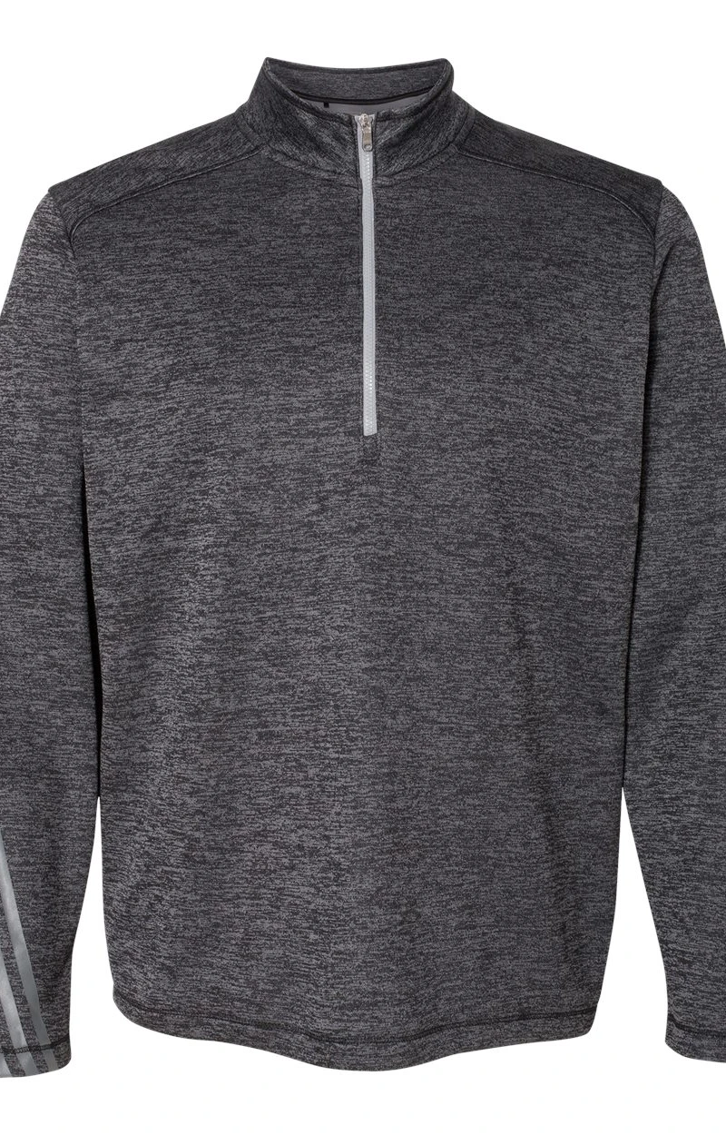 ADIDAS Men's 3-Stripes Heather Quarter-Zip 3 ADIDAS Men's 3-Stripes Heather Quarter-Zip