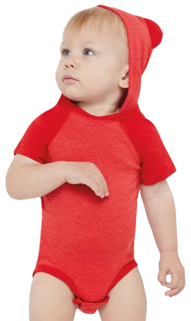 Fine Jersey Infant Short Sleeve Raglan Bodysuit With Hood & Ears 10 Fine Jersey Infant Short Sleeve Raglan Bodysuit With Hood & Ears - Image 8