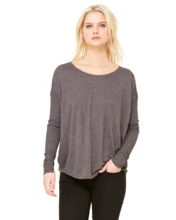 Ladies' Flowy Long-Sleeve T-Shirt With 2x1 Sleeves -Jiffyshirts Sales Store a8e23754d14631