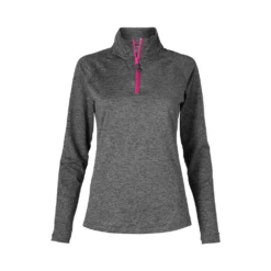 Women's Junior Fit Mélange Quarter Zip -Jiffyshirts Sales Store a9199ed0334fa3