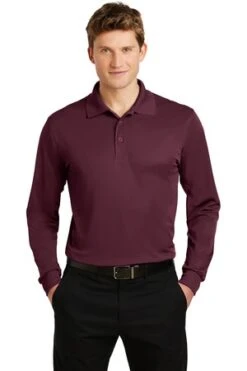 Men's Long Sleeve Micropique Sport-Wick Polo -Jiffyshirts Sales Store aaf8d2fc89a3bc