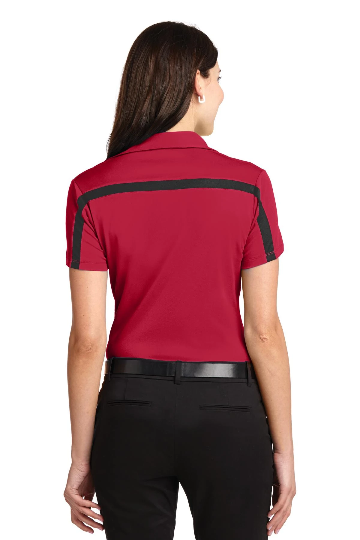Ladies Silk Touch Performance Colorblock Stripe Polo 4 Ladies Silk Touch Performance Colorblock Stripe Polo - Image 2