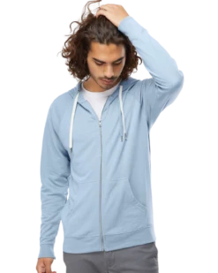 Unisex Lightweight Loopback Terry Zip Hood -Jiffyshirts Sales Store abf2e42ec6c7e8
