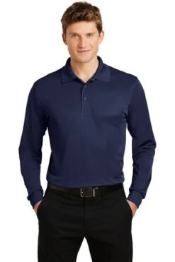 Men's Long Sleeve Micropique Sport-Wick Polo -Jiffyshirts Sales Store aceba686212bfd